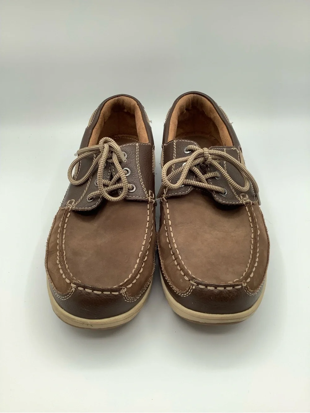 Florsheim Two-Tone Brown and Tan Leather Boat Shoes